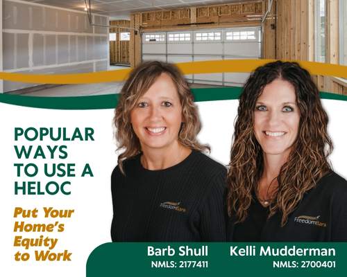 Popular Ways to use a heloc - put your home's equity to work. With Barb Shull and Kelli Mudderman