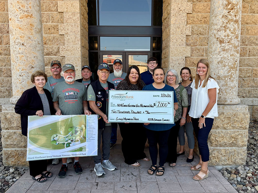 FreedomBank Supports Giard Northeast Iowa Vietnam Veterans Memorial
